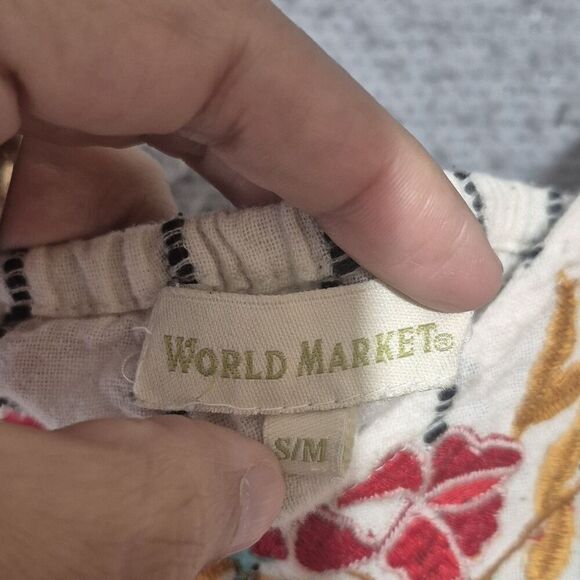World Market Women's Mini Embroidered Boho Tank Top Dress S/M - Picture 8 of 8
